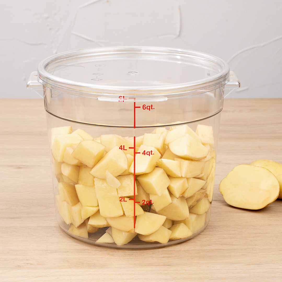 Met Lux Round Clear Plastic Food Storage Container Lid - Fits 6 and 8 qt - 8 3/4" x 8 3/4" x 1/2" - 10 count box