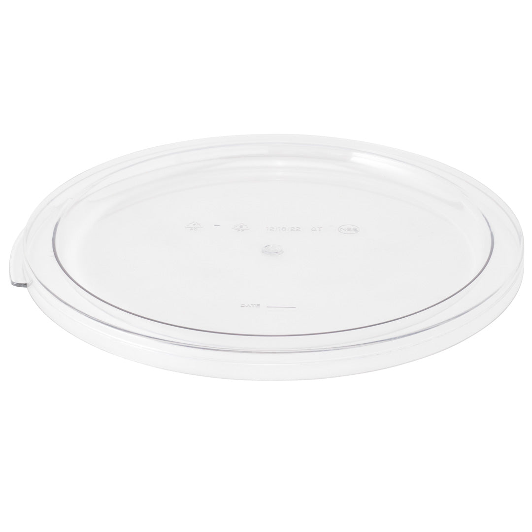 Met Lux Round Clear Plastic Food Storage Container Lid - Fits 12, 18 and 22 qt - 12 1/2" x 12 1/2" x 3/4" - 10 count box