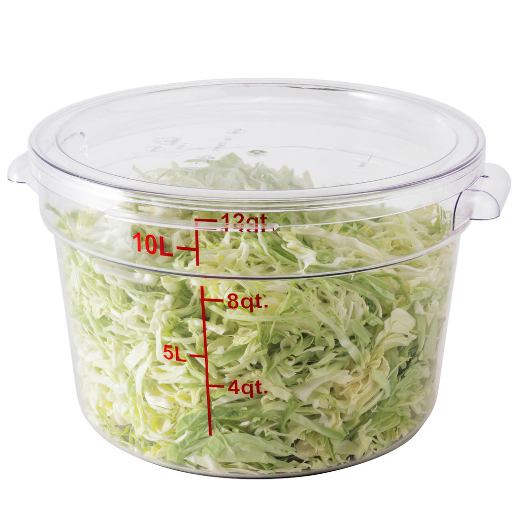 Met Lux Round Clear Plastic Food Storage Container Lid - Fits 12, 18 and 22 qt - 12 1/2" x 12 1/2" x 3/4" - 10 count box