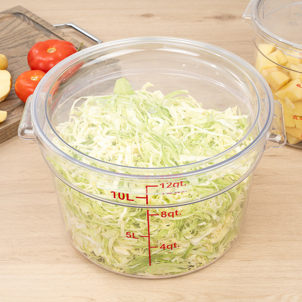 Met Lux Round Clear Plastic Food Storage Container Lid - Fits 12, 18 and 22 qt - 12 1/2" x 12 1/2" x 3/4" - 10 count box