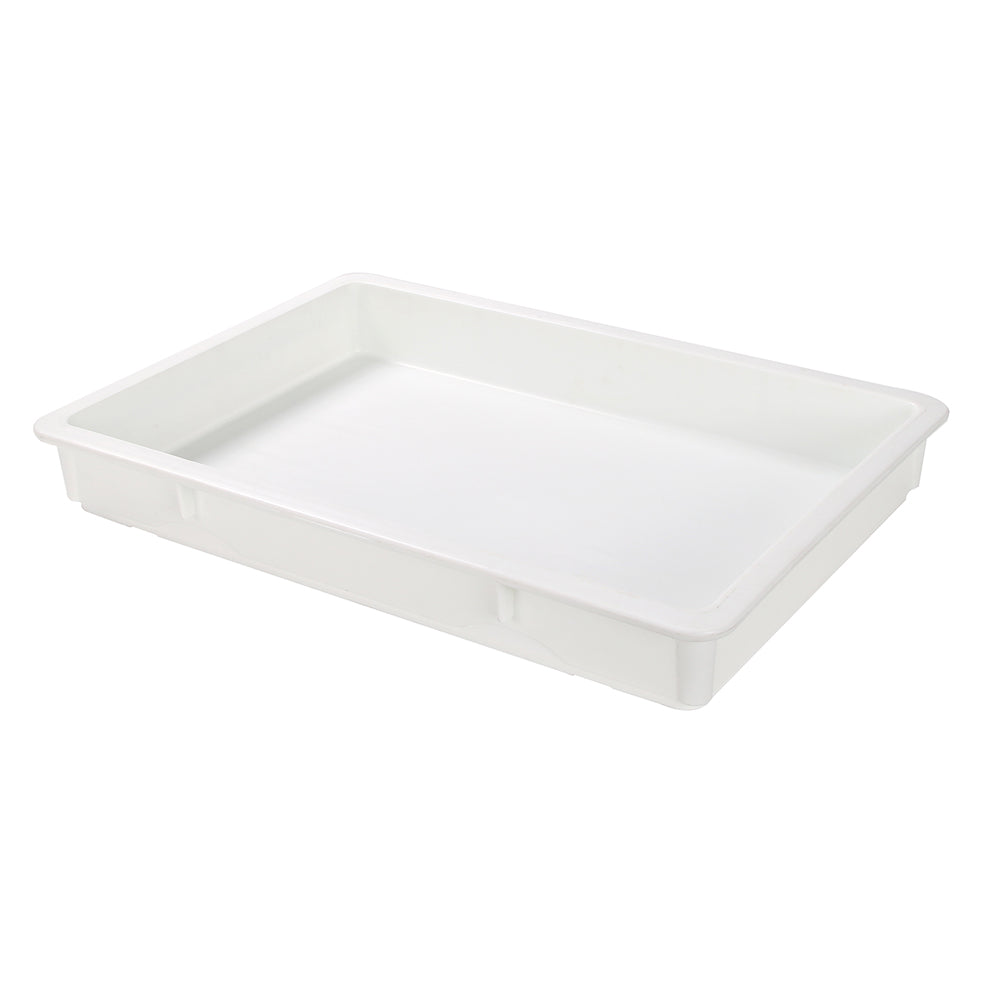Pizzaly Rectangle White Plastic Pizza Dough Proofing Box - 26" x 18" x 3" - 1 count box