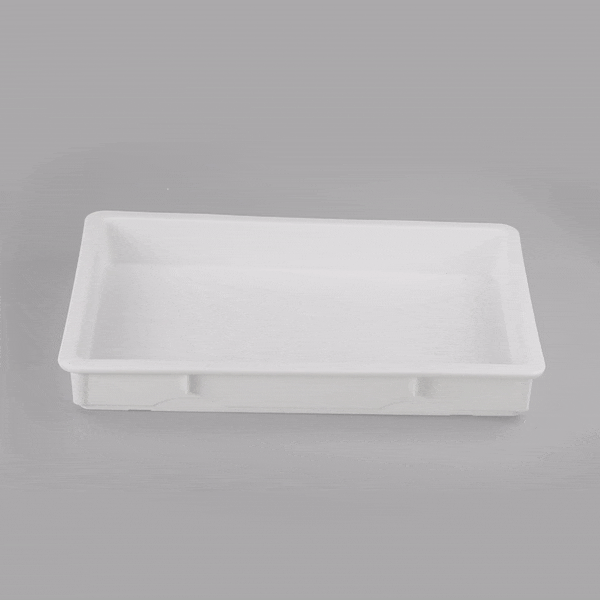 Pizzaly Rectangle White Plastic Pizza Dough Proofing Box - 26" x 18" x 3" - 1 count box