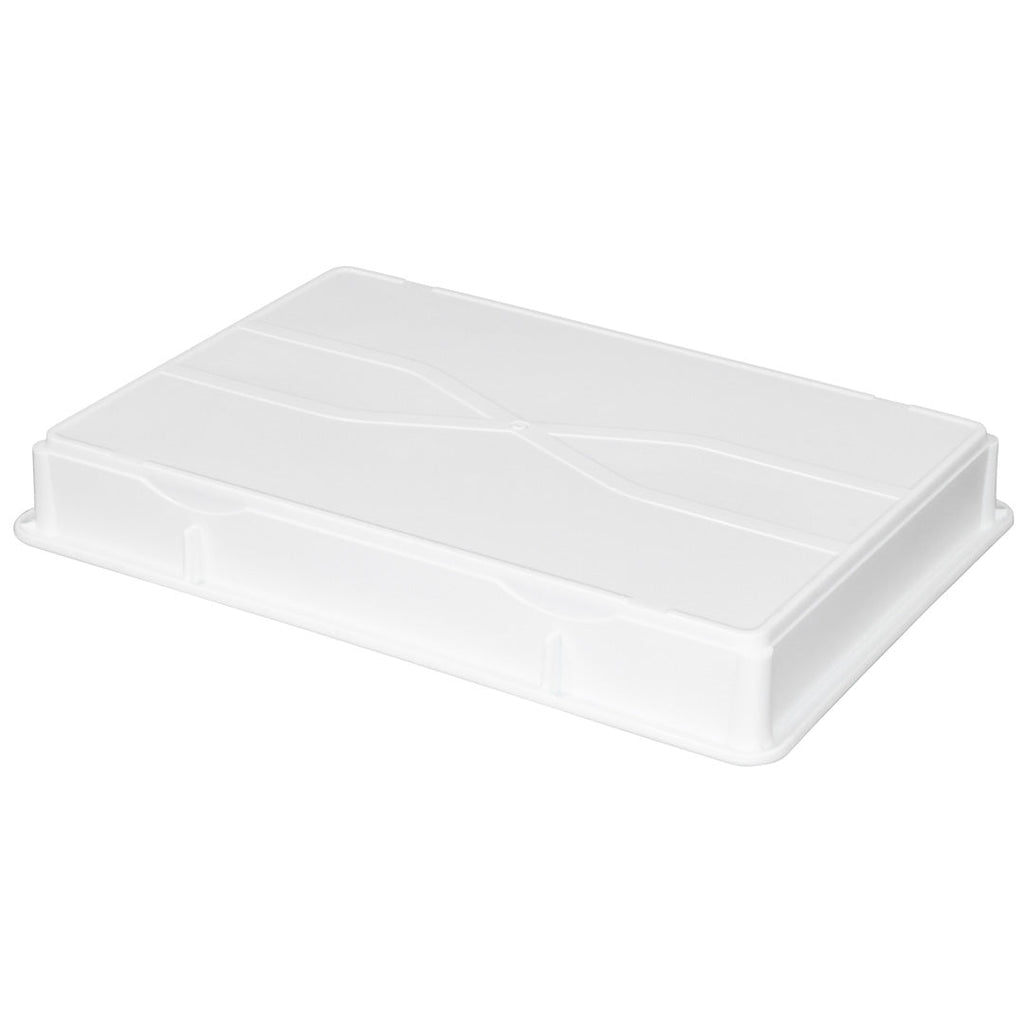 Pizzaly Rectangle White Plastic Pizza Dough Proofing Box - 26" x 18" x 3" - 1 count box