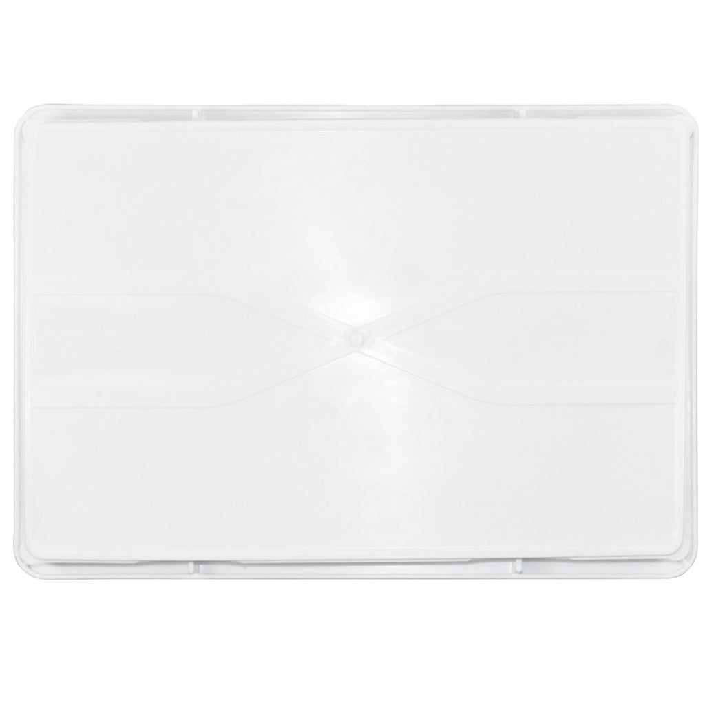 Pizzaly Rectangle White Plastic Pizza Dough Proofing Box - 26" x 18" x 3" - 1 count box