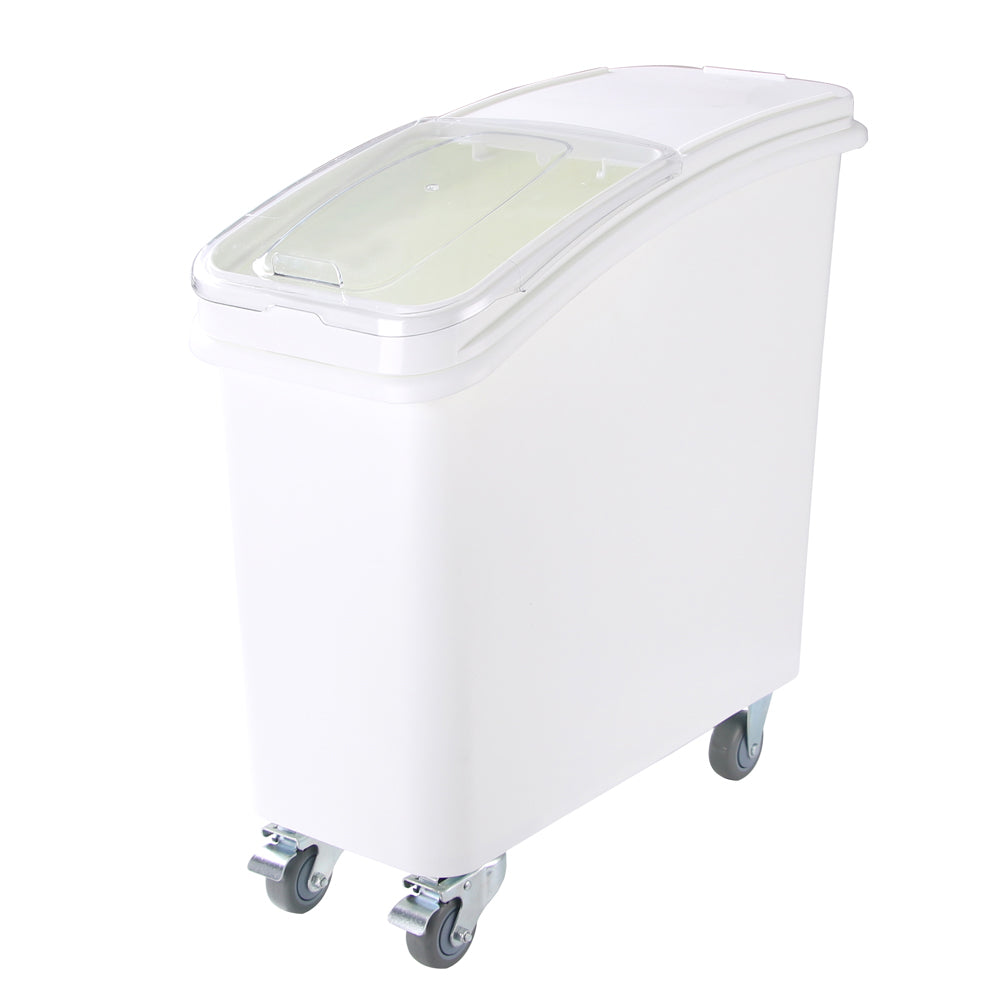 Met Lux 21 gal Rectangle White Mobile Ingredient Storage Bin - with Lid - 29" x 13" x 29 1/4" - 1 count box
