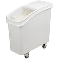 Met Lux 21 gal Rectangle White Mobile Ingredient Storage Bin - with Lid - 29" x 13" x 29 1/4" - 1 count box