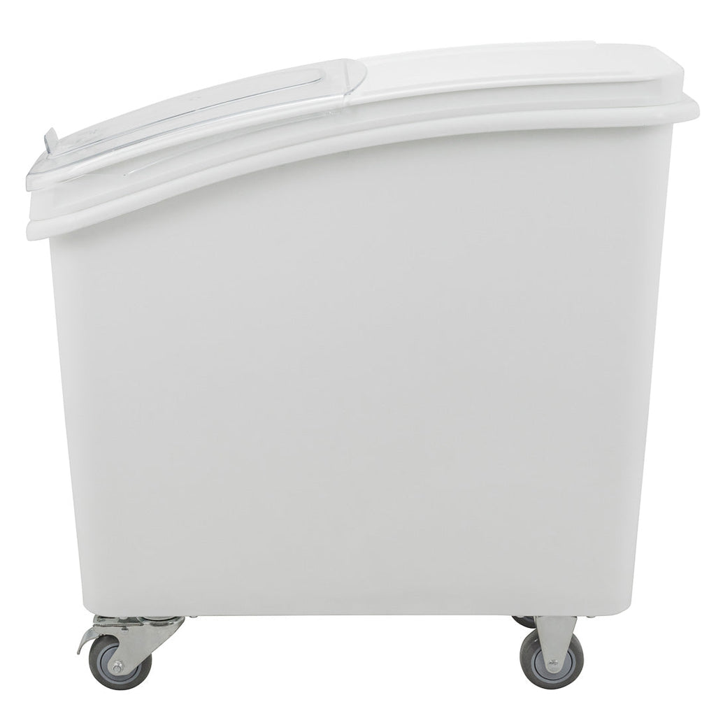 Met Lux 21 gal Rectangle White Mobile Ingredient Storage Bin - with Lid - 29" x 13" x 29 1/4" - 1 count box