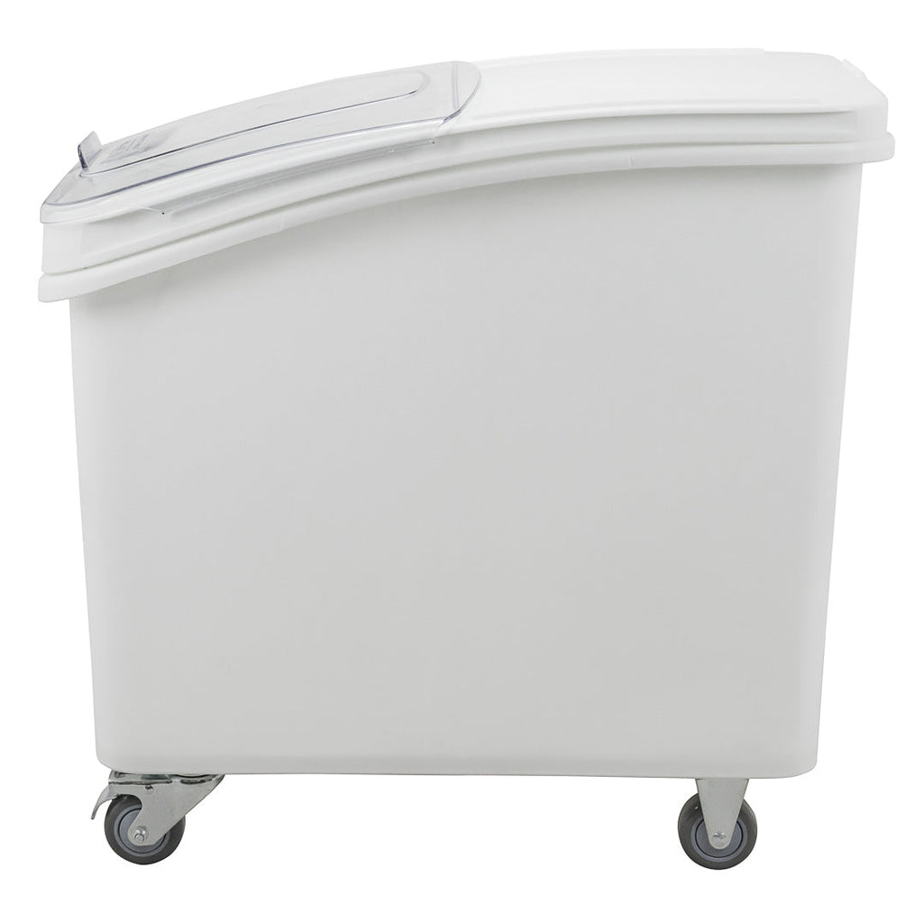 Met Lux 27 gal Rectangle White Mobile Ingredient Bin - with Lid - 29 1/2" x 15 1/2" x 28" - 1 count box