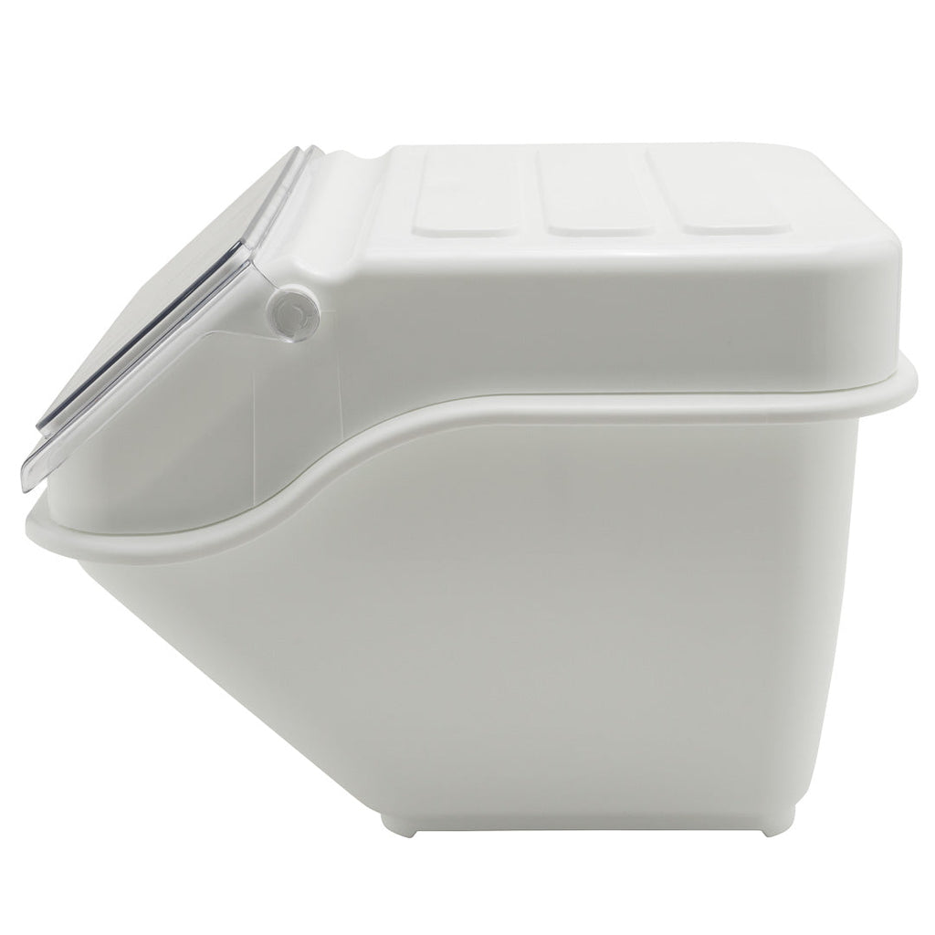 Met Lux 13 gal Rectangle White Shelf Ingredient Bin - with 2 1/2 Cup Measuring Scoop - 22 1/2" x 20 1/4" x 16 1/2" - 1 count box