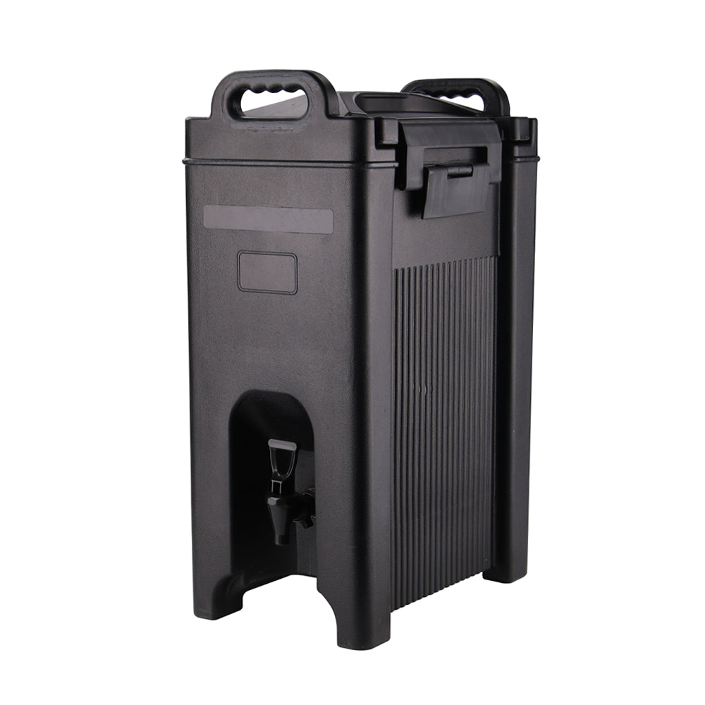 Cater Tek 5 gal Rectangle Black Beverage Dispenser - Insulated - 16 1/2" x 10" x 26" - 1 count box