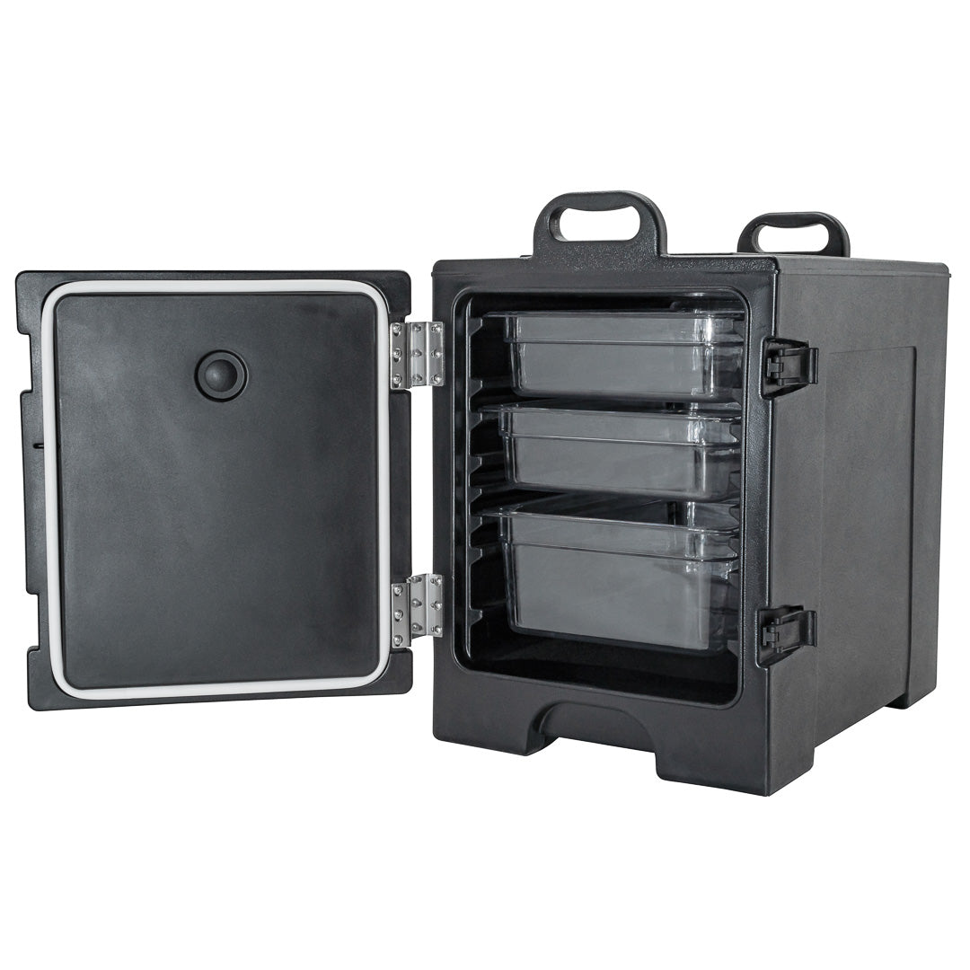 Cater Tek Rectangle Black Food Pan Carrier - Insulated, Front Loading - 16 3/4" x 24" x 25" - 1 count box
