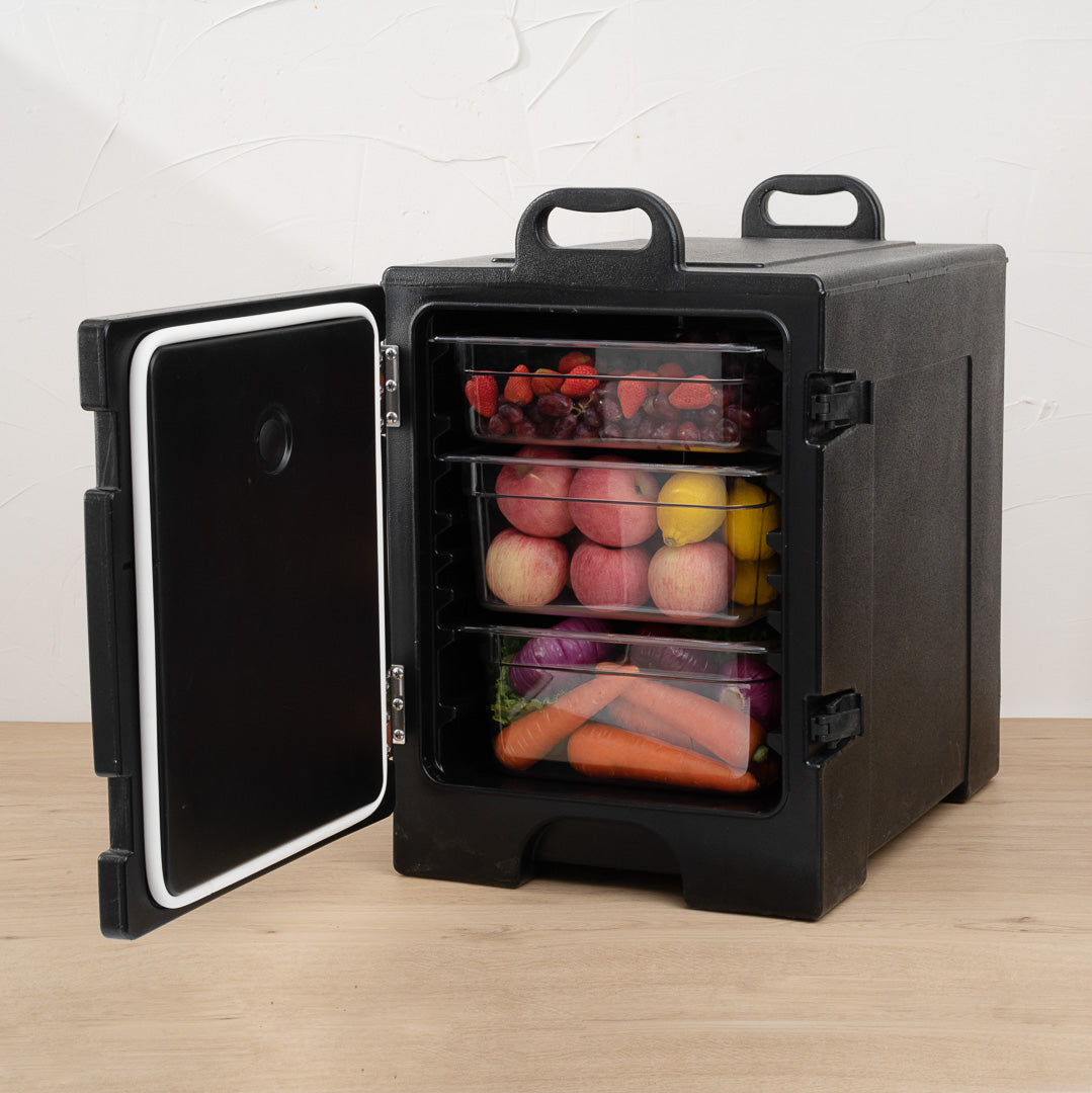 Cater Tek Rectangle Black Food Pan Carrier - Insulated, Front Loading - 16 3/4" x 24" x 25" - 1 count box