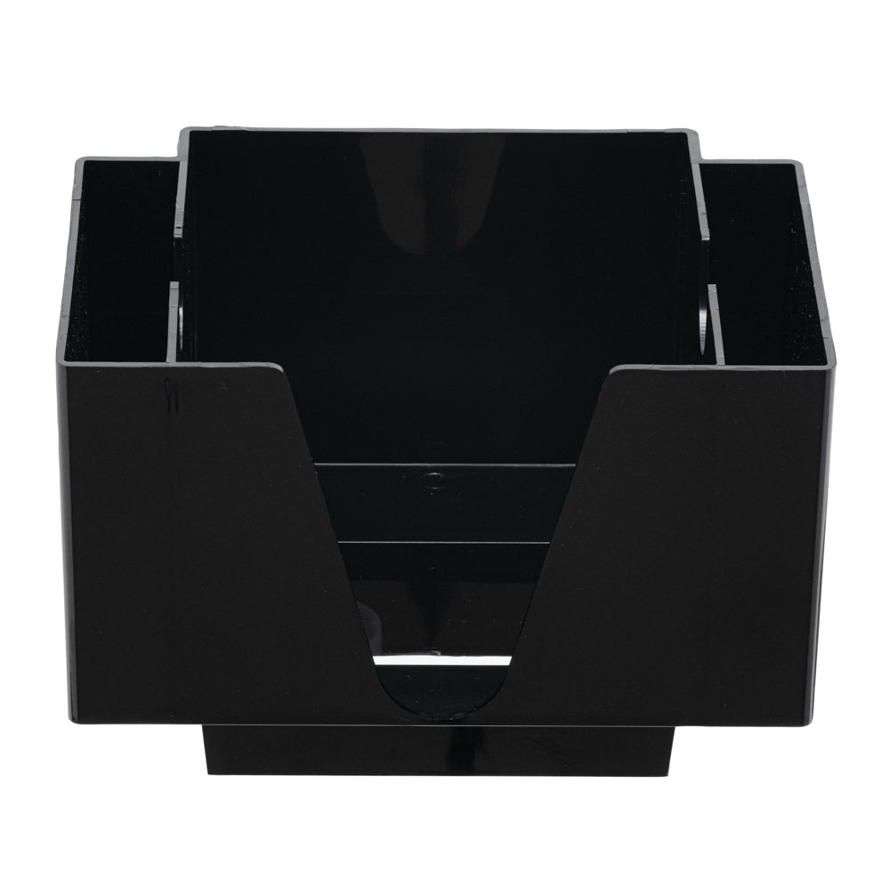 Bar Lux Black Plastic Condiment Caddy / Napkin Holder - 3 Compartments - 8" x 5 1/2" x 5 3/4" - 1 count box