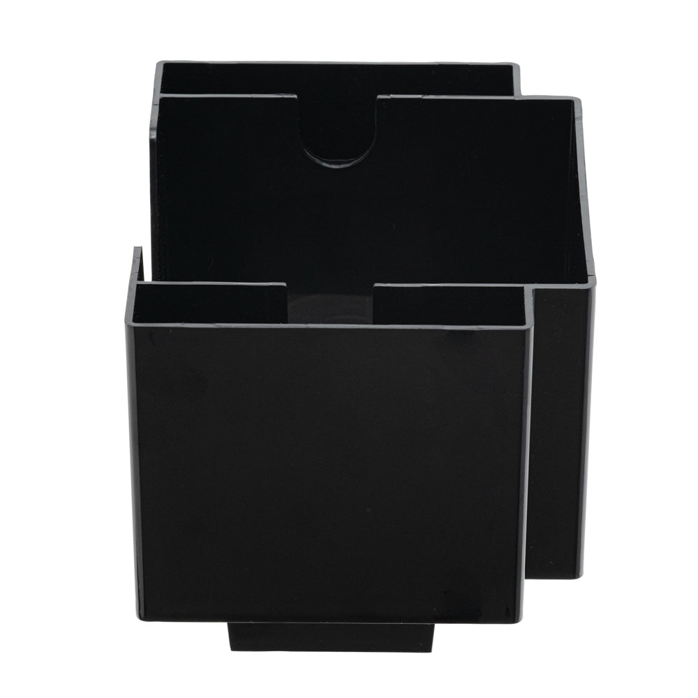 Bar Lux Black Plastic Condiment Caddy / Napkin Holder - 3 Compartments - 8" x 5 1/2" x 5 3/4" - 1 count box
