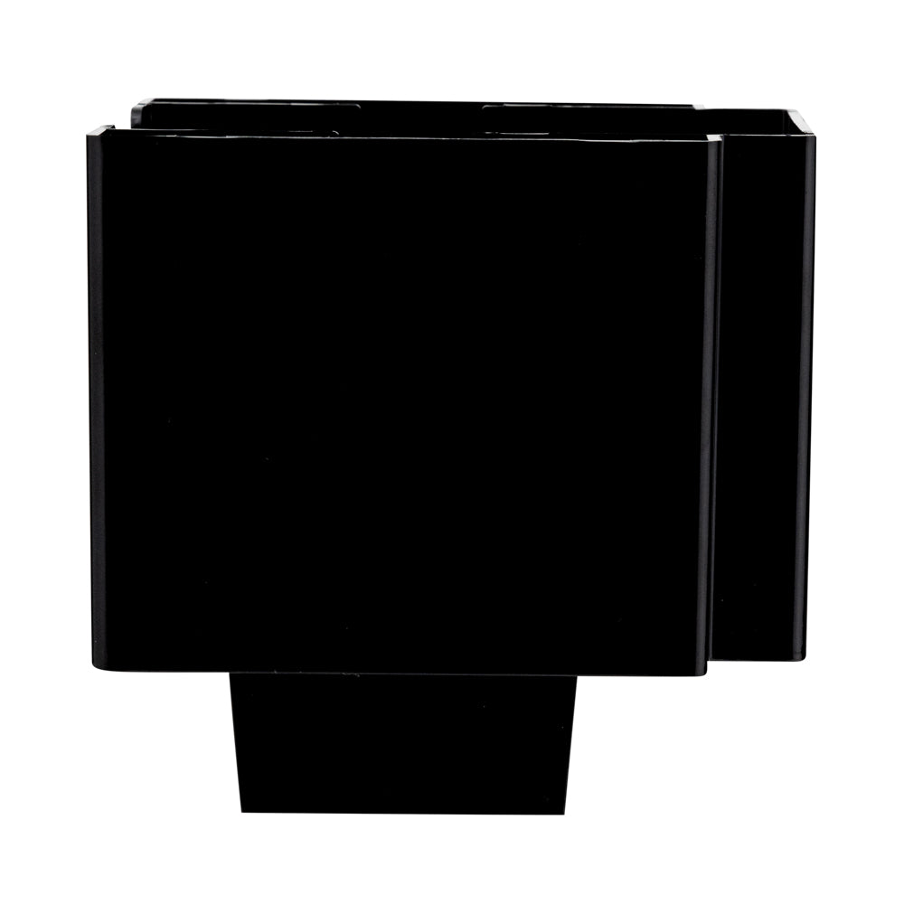 Bar Lux Black Plastic Condiment Caddy / Napkin Holder - 3 Compartments - 8" x 5 1/2" x 5 3/4" - 1 count box