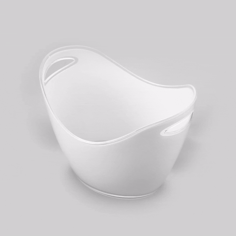 Bar Lux 7.4 qt Oval Frosted Champagne / Wine Bucket - 13 3/4" x 9 3/4" x 10 1/2" - 10 count box