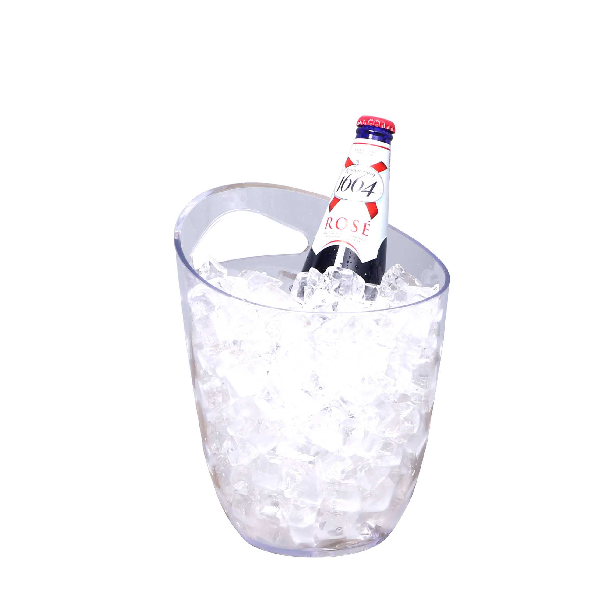Bar Lux 3.2 qt Clear Plastic Champagne / Wine Bucket - 9 1/4" x 7 1/2" x 7 3/4" - 1 count box