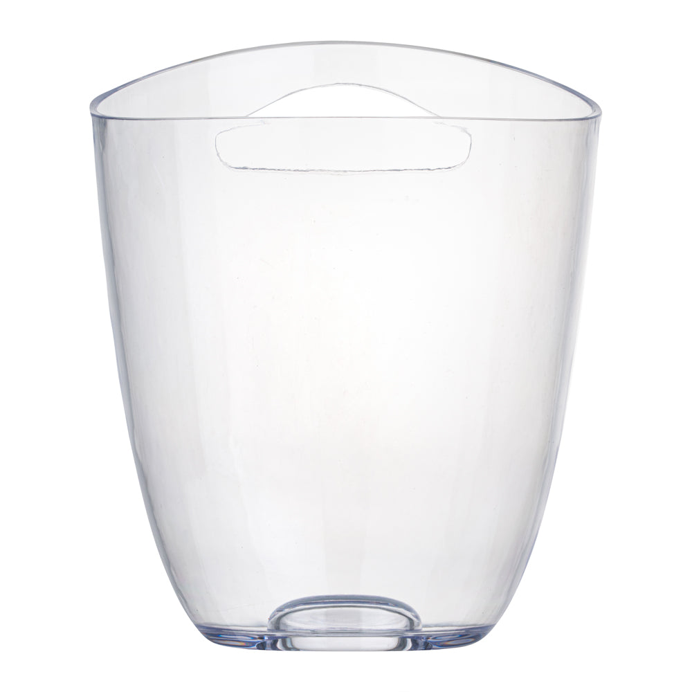 Bar Lux 3.2 qt Round Clear Plastic Champagne / Wine Bucket - 9 1/4" x 7 1/2" x 7 3/4" - 10 count box