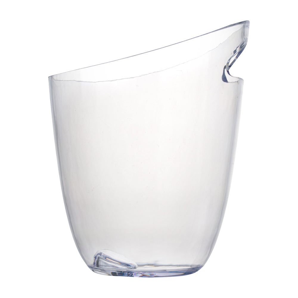 Bar Lux 3.2 qt Round Clear Plastic Champagne / Wine Bucket - 9 1/4" x 7 1/2" x 7 3/4" - 10 count box