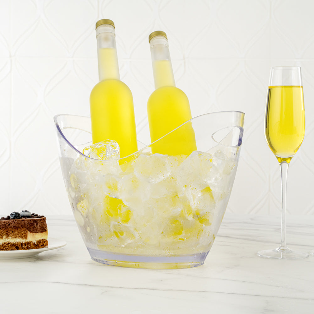 Bar Lux 3.7 qt Clear Plastic Champagne Wine Bucket - 10 3/4" x 8" x 7 3/4" - 1 count box