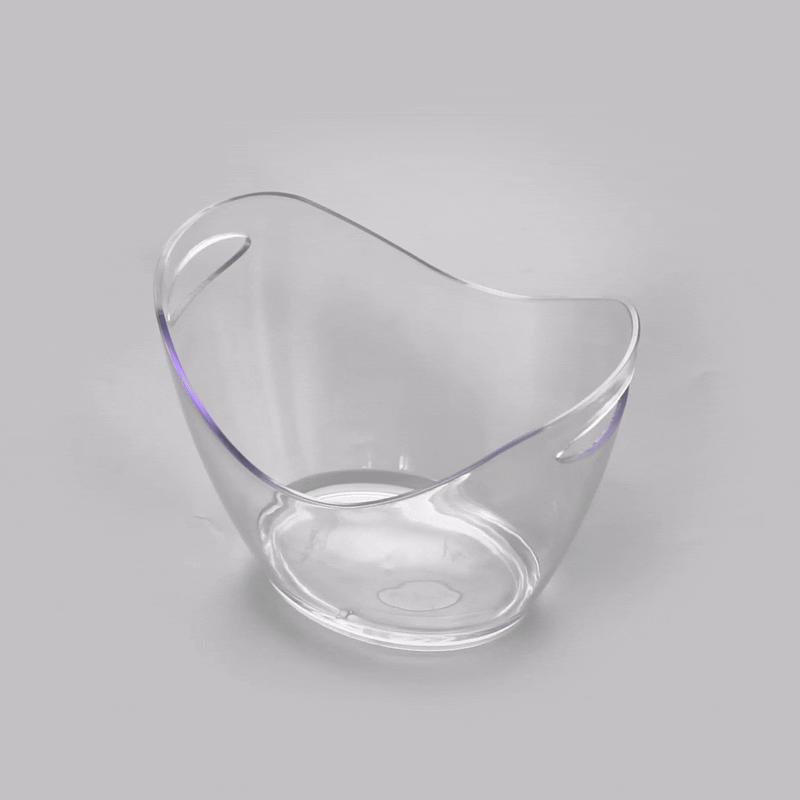 Bar Lux 3.7 qt Oval Clear Plastic Champagne Wine Bucket - 10 1/2" x 8" x 7 3/4" - 10 count box