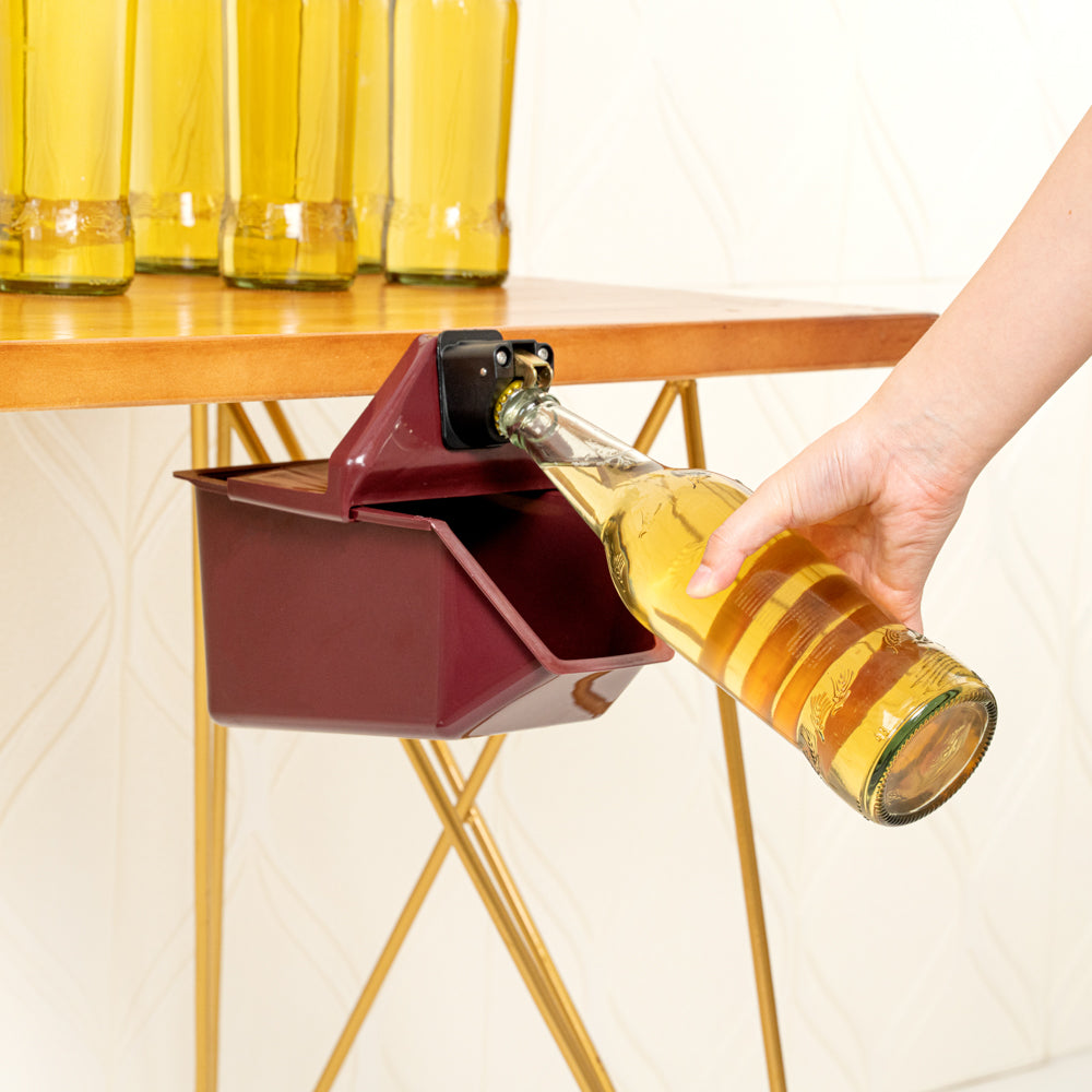Bar Lux Red Bottle Cap Catcher - with Bottle Opener - 9" x 5 1/2" x 4 3/4" - 1 count box
