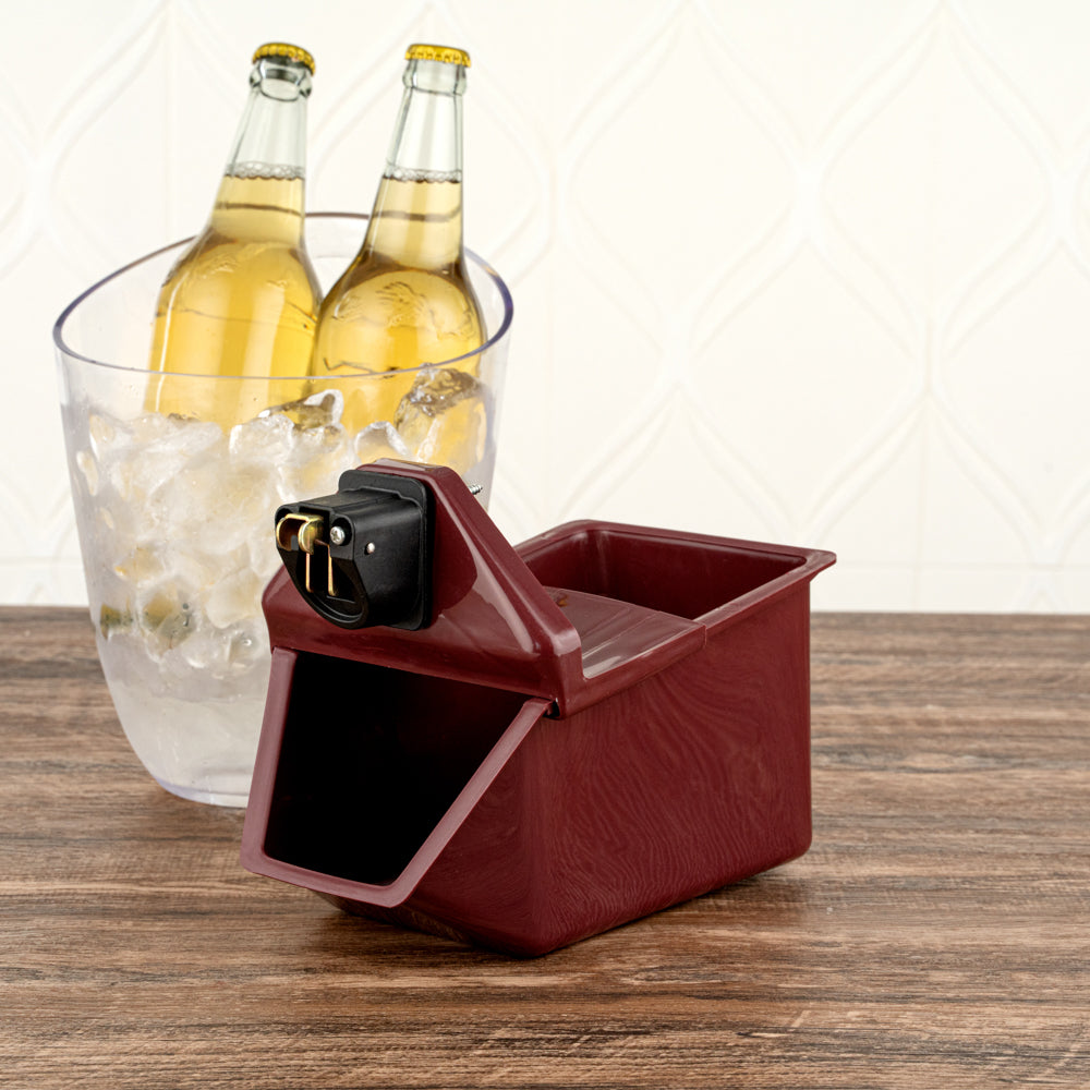 Bar Lux Rectangle Red Bottle Cap Catcher - with Bottle Opener - 9" x 5 1/2" x 4 3/4" - 10 count box