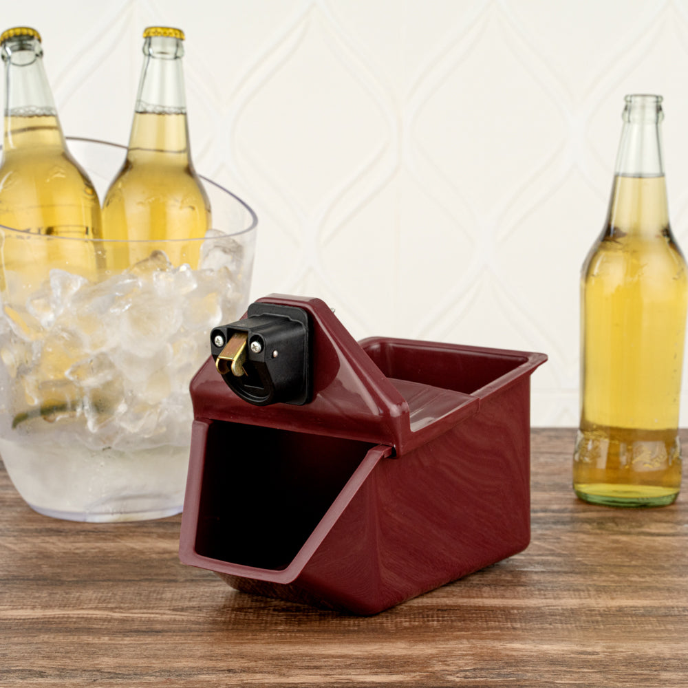 Bar Lux Rectangle Red Bottle Cap Catcher - with Bottle Opener - 9" x 5 1/2" x 4 3/4" - 10 count box