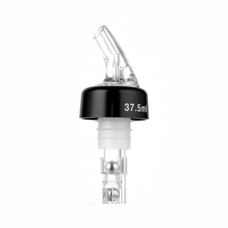 Bar Lux 1 oz Clear Plastic Measured Liquor Pourer - with Collar - 1 1/2" x 1 1/2" x 3 3/4" - 10 count box
