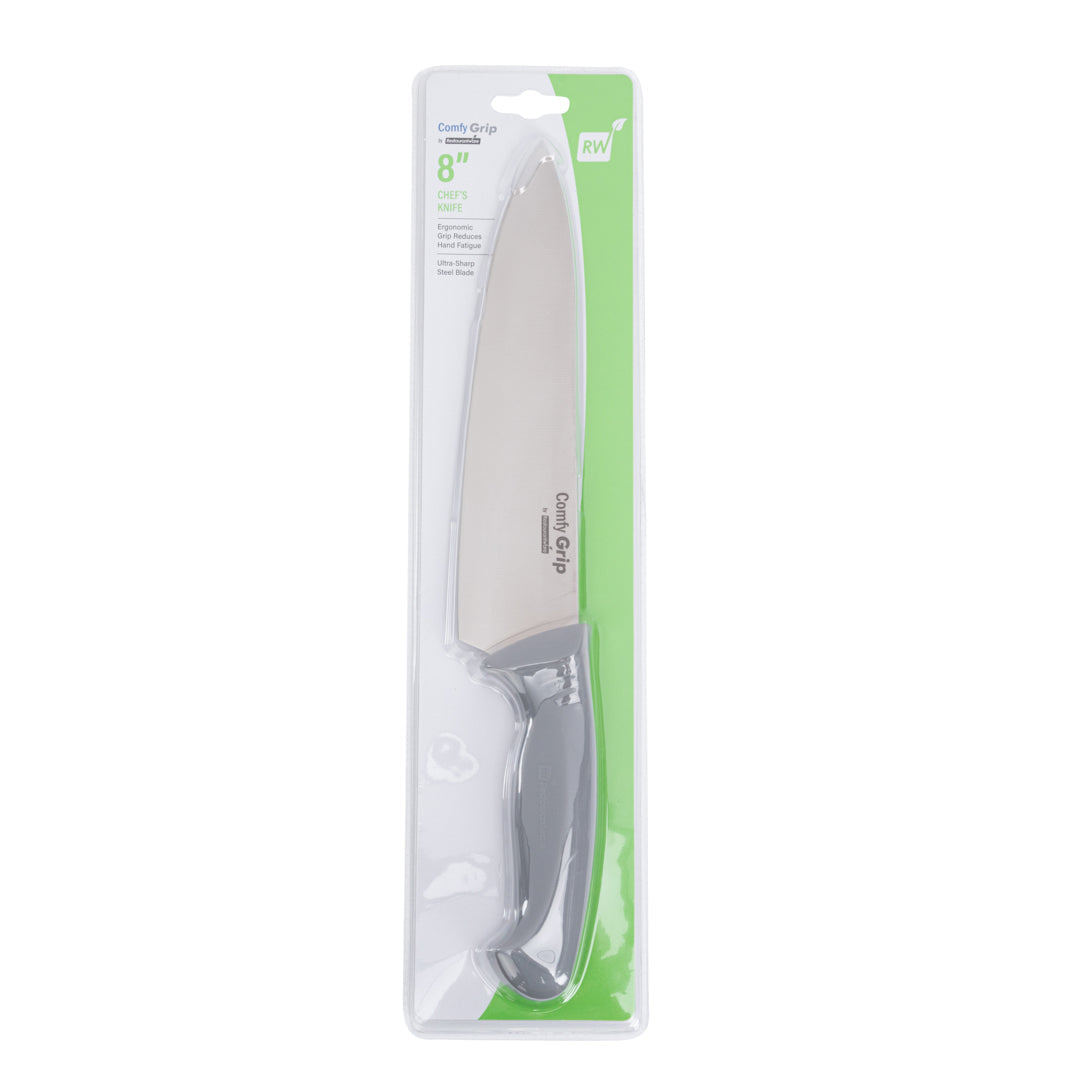 Comfy Grip Gray Stainless Steel 8" Chef's Knife - 1 count box