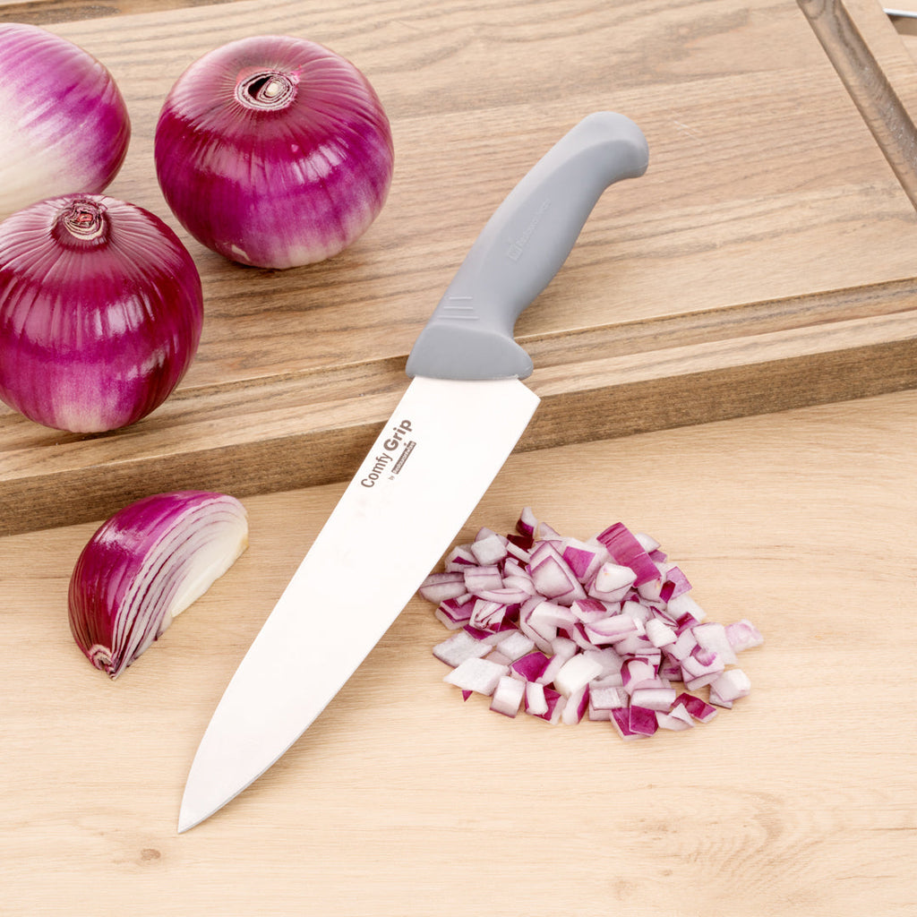 Comfy Grip Gray Stainless Steel 8" Chef's Knife - 1 count box