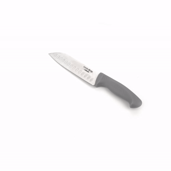 Comfy Grip Gray Stainless Steel 7" Santoku Knife - 1 count box