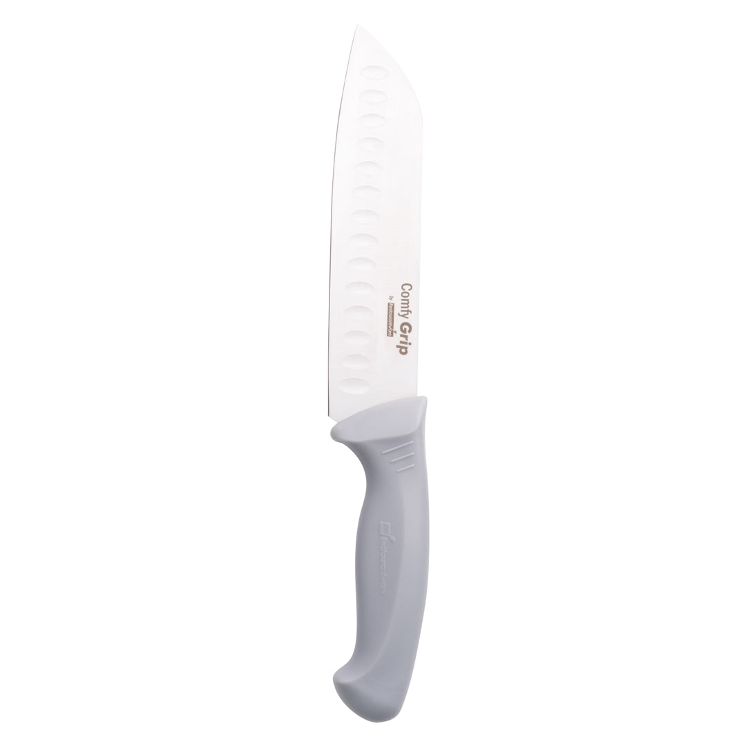 Comfy Grip Gray Stainless Steel 7" Santoku Knife - 1 count box