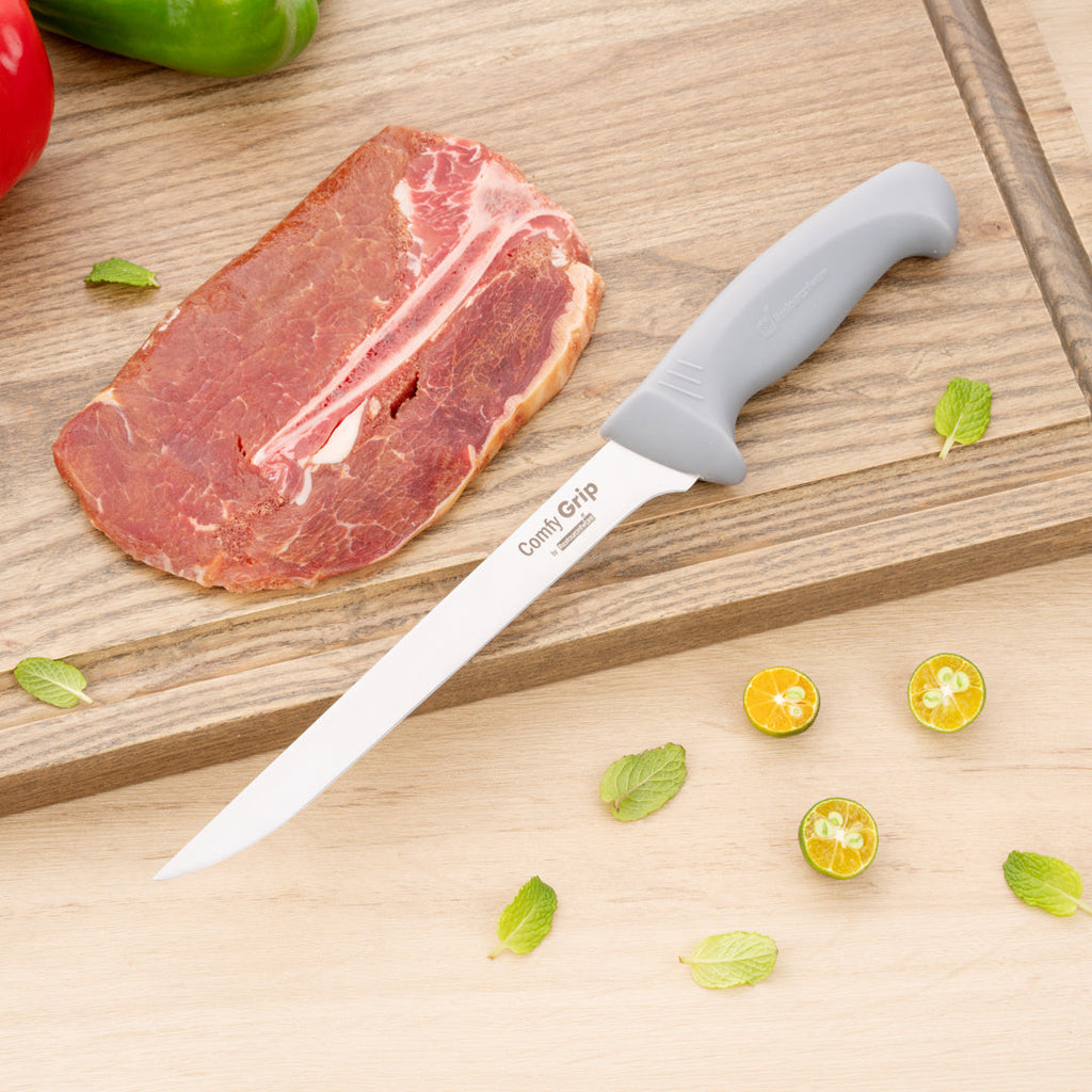 Comfy Grip Gray Stainless Steel 8" Boning Knife - 1 count box