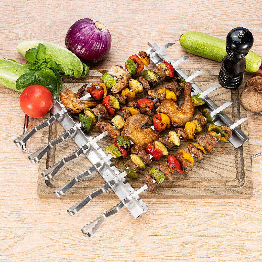 Met Lux Stainless Steel Barbecue / Shish Kabob Skewer Set - 8-Piece - 17" - 1 count box