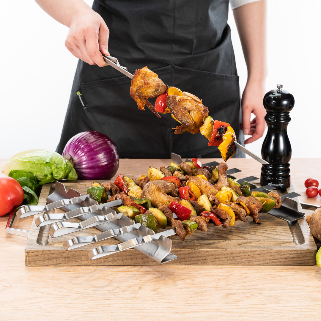 Met Lux Stainless Steel Barbecue / Shish Kabob Skewer Set - 8-Piece - 17" - 1 count box