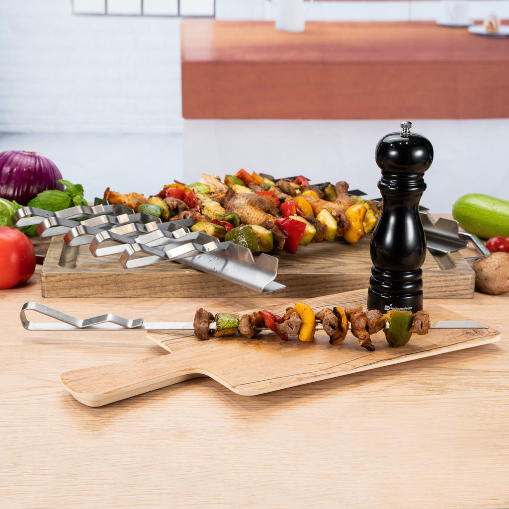 Met Lux Stainless Steel Barbecue / Shish Kabob Skewer Set - 8-Piece - 17" - 1 count box