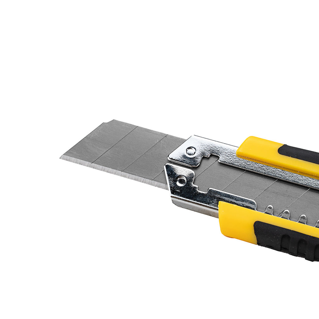 Handy Tek Yellow Snap Off Blade Knife - Anti-Slip Handle - 6 3/4" - 4 count box