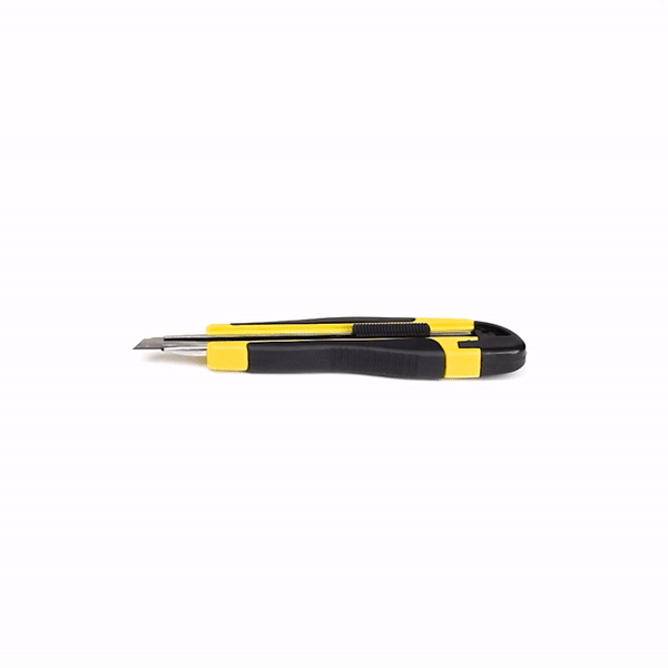 Handy Tek Yellow Snap Off Blade Knife - Anti-Slip Handle - 5 1/4"" - 4 count box