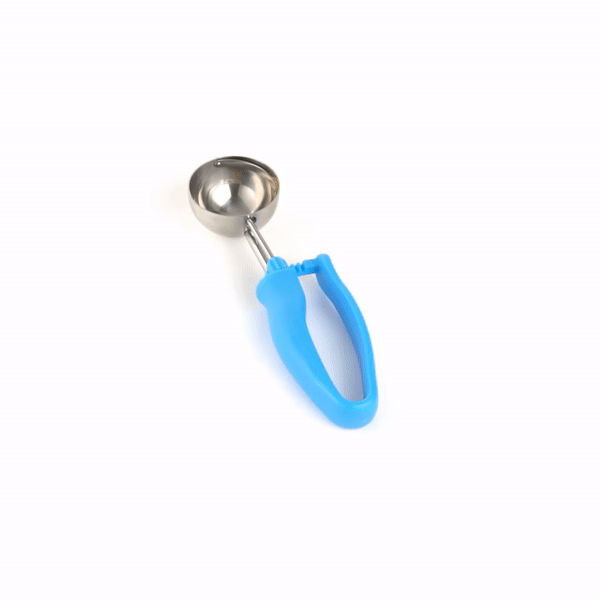 Comfy Grip 2 oz Stainless Steel #16 Portion Scoop - with Blue Ambidextrous Handle - 1 count box