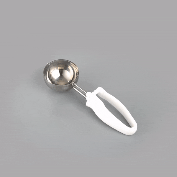 Comfy Grip 4.66 oz Stainless Steel #6 Portion Scoop - with White Ambidextrous Handle - 1 count box