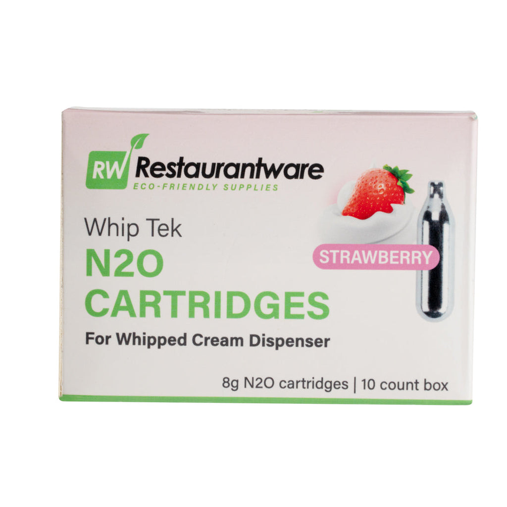 Whip Tek Strawberry 8g N2O Cartridge - for Whipped Cream Dispenser - 100 count box