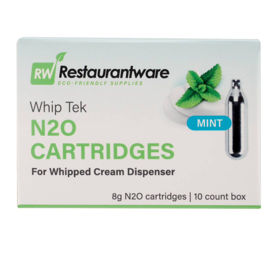 Whip Tek Mint 8g N2O Cartridge - for Whipped Cream Dispenser - 10 count box