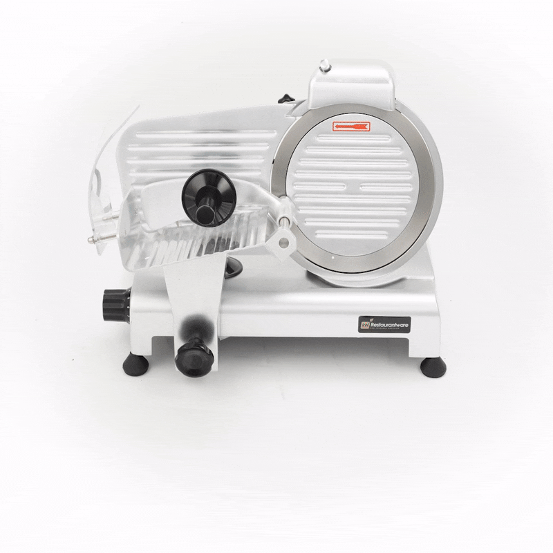 Hi Tek Stainless Steel Manual Gravity Feed Meat Slicer - 1/4hp - 8 1/2" - 1 count box