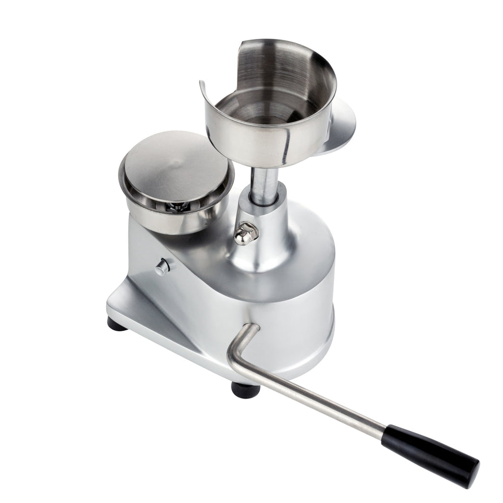 Hi Tek Stainless Steel 4" Hamburger Patty Molding Press - 1/4 lb, with Handle - 1 count box