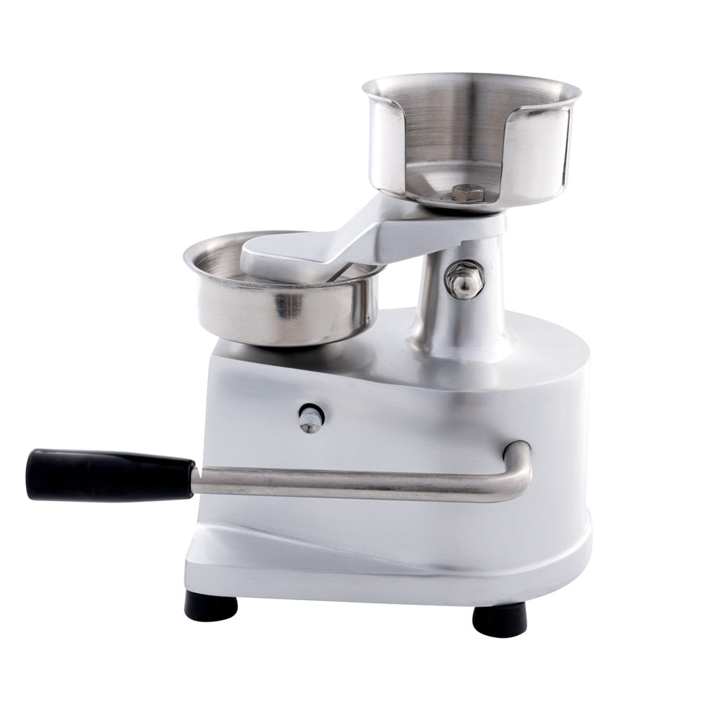 Hi Tek Stainless Steel 4" Hamburger Patty Molding Press - 1/4 lb, with Handle - 1 count box