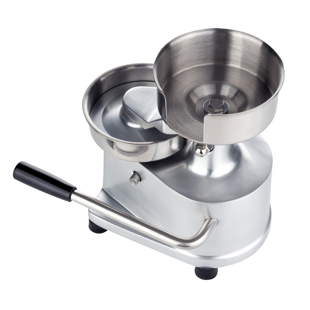 Hi Tek Stainless Steel 5" Hamburger Patty Molding Press - 1/2 lb, with Handle - 1 count box