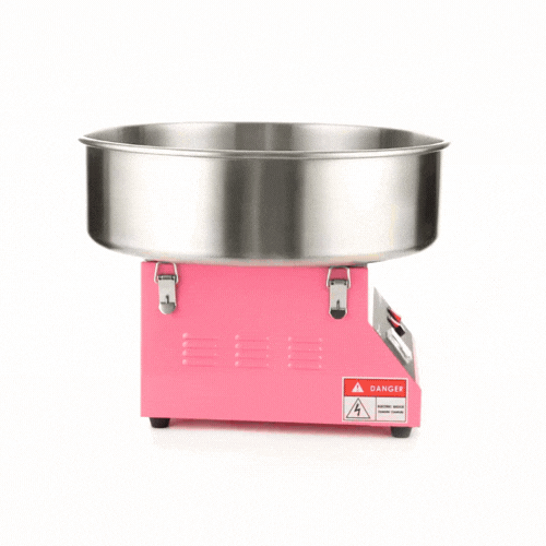 Hi Tek Pink Stainless Steel Cotton Candy / Candy Floss Machine - 1080w, 110V - 21" - 1 count box