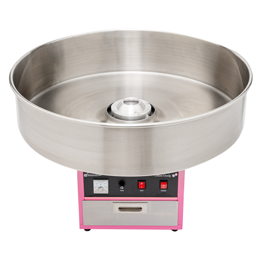 Hi Tek Pink Stainless Steel Cotton Candy / Candy Floss Machine - 1080w, 110V - 28" - 1 count box