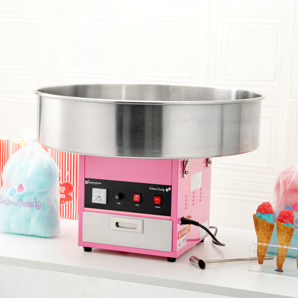 Hi Tek Pink Stainless Steel Cotton Candy / Candy Floss Machine - 1080w, 110V - 28" - 1 count box